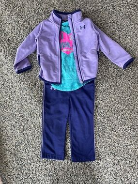 Under Armour Lavender Jacket with Navy Pants and Teal Tee
